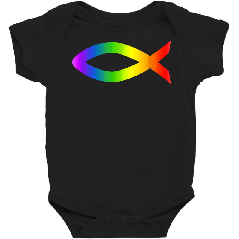 Ichthys Rainbow Christian Fish Symbol Homosexuality T Shirt Baby Bodysuit | Artistshot