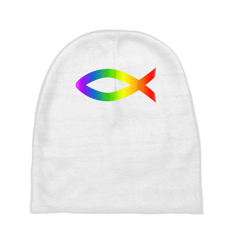 Ichthys Rainbow Christian Fish Symbol Homosexuality T Shirt Baby Beanies | Artistshot