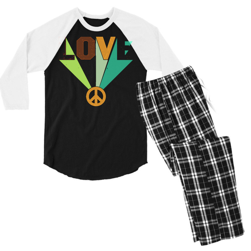 Hippie Peace Love T  Shirt Love Peace T  Shirt Men's 3/4 Sleeve Pajama Set by vivaciouslimb | Artistshot