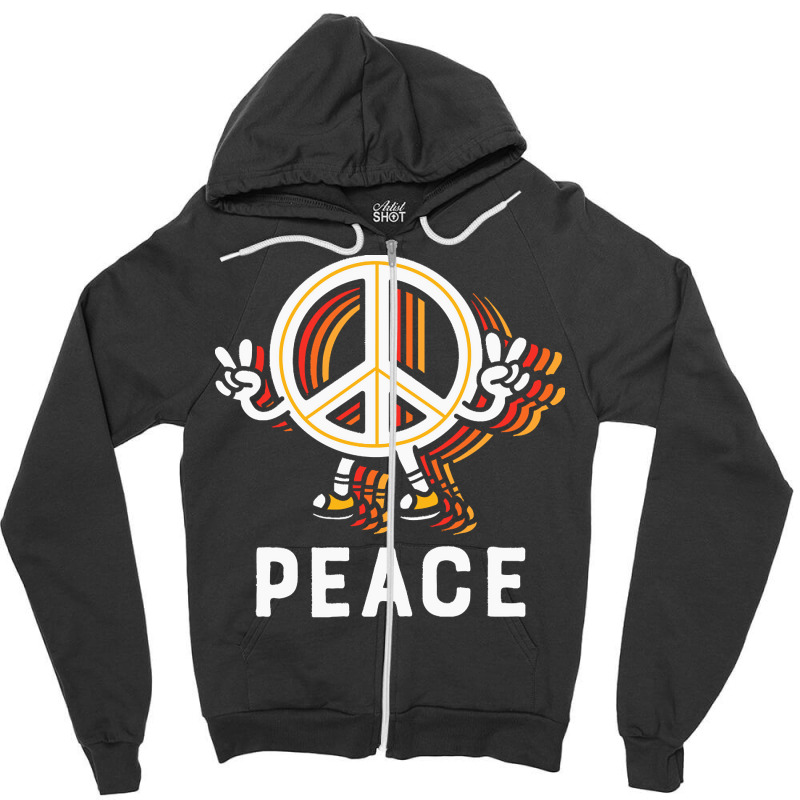 Hippie Peace Love T  Shirt Peace T  Shirt Zipper Hoodie by vivaciouslimb | Artistshot