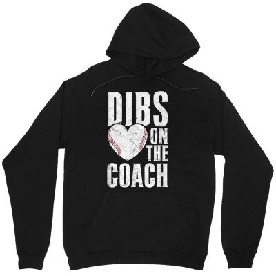 Baseball Coach   Wife   T Shirt Gift   Dibs On The Coach T Shirt Unisex Hoodie Designed By Evieguad