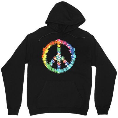 Hippie Peace Love T  Shirt Psychedelic Tie Dye Peace Sign T  Shirt Unisex Hoodie Designed By Vivaciouslimb