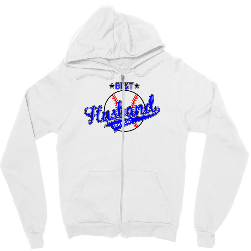 Best Husband Since 1957 - Baseball Husband Zipper Hoodie | Artistshot