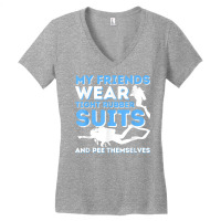 My Friends Wear Tight Rubber Suits   Scuba Diving & Diver T Shirt Women's V-neck T-shirt | Artistshot