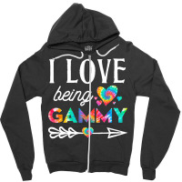 I Love Being Gammy T  Shirt I Love Being Gammy Tie Dye Grandma Family Zipper Hoodie | Artistshot