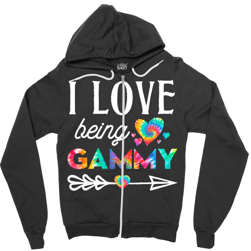 I Love Being Gammy T  Shirt I Love Being Gammy Tie Dye Grandma Family Zipper Hoodie by vivaciouslimb | Artistshot