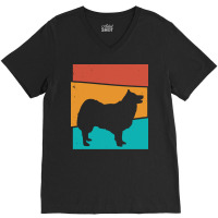 Icelandic T  Shirt Retro Dog Icelandic Sheepdog T  Shirt V-neck Tee | Artistshot