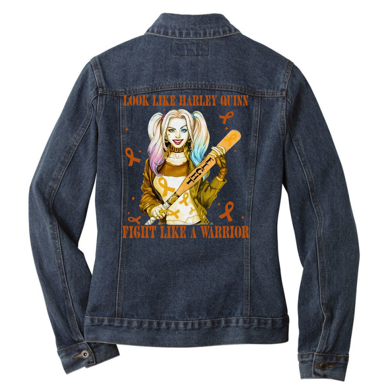 Fight Like A Warrior Ladies Denim Jacket by veelra50534 | Artistshot