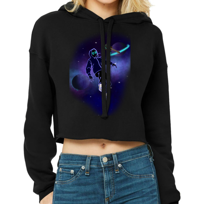 Galaxy crop outlet top hoodie