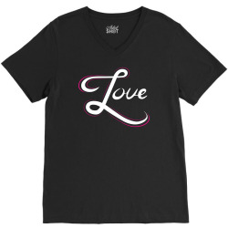 cool love hand lettering t shirt V-Neck Tee | Artistshot