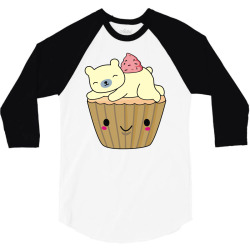 cool polar bear cupcake t shirt 3/4 Sleeve Shirt | Artistshot