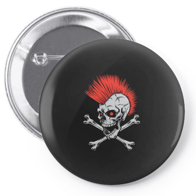 Punk Skull Mohawk Pin-back Button Designed By Tariart