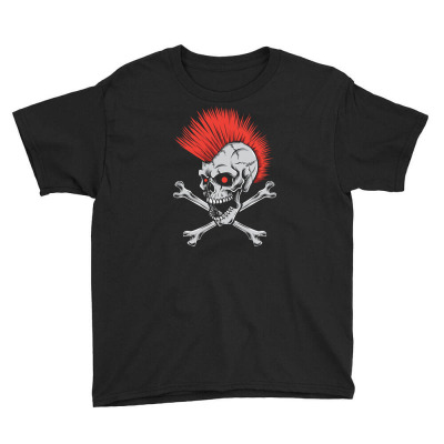 Punk Skull Mohawk Youth Tee Designed By Tariart