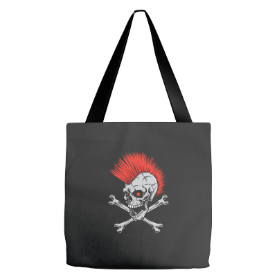 Punk Skull Mohawk Tote Bags Designed By Tariart