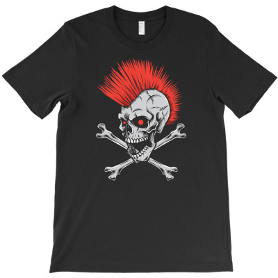 Punk Skull Mohawk T-shirt Designed By Tariart