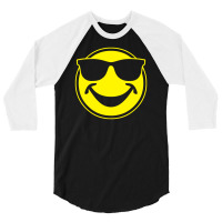 Cool Yellow Smiley Bro With Sunglasses 3/4 Sleeve Shirt | Artistshot
