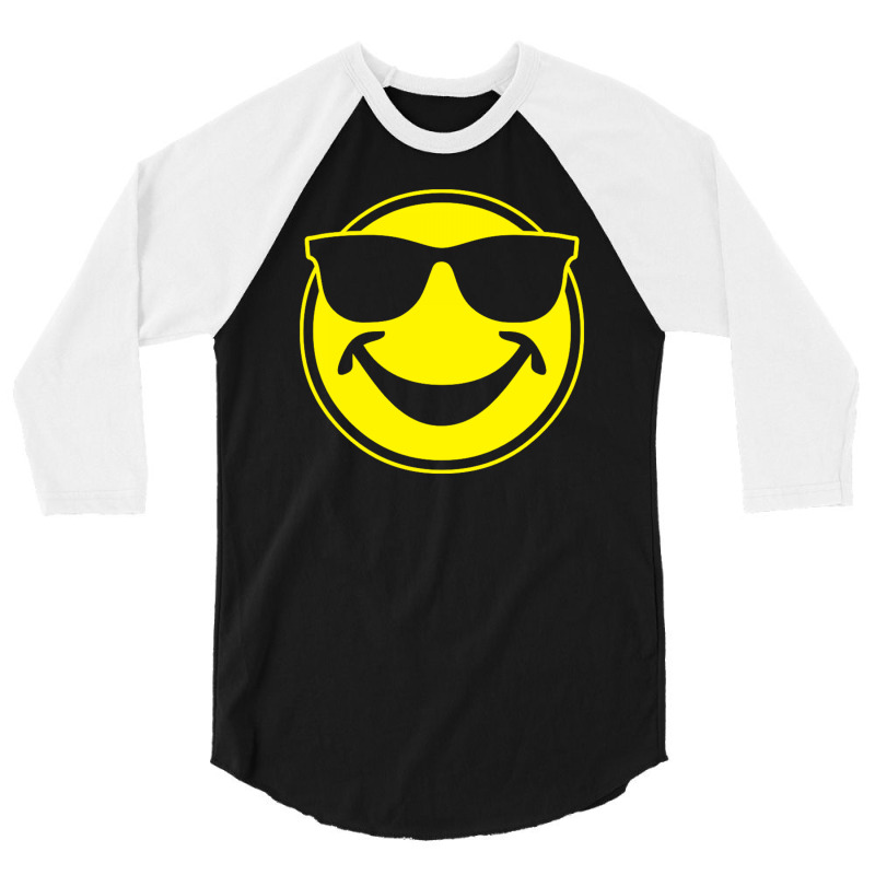 Cool Yellow Smiley Bro With Sunglasses 3/4 Sleeve Shirt | Artistshot