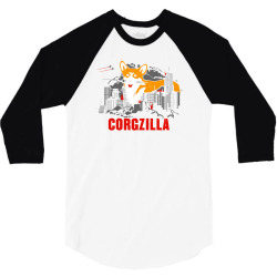 corgzilla 3/4 Sleeve Shirt | Artistshot