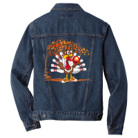 Turkey Playing Bowling Thanksgiving Turkey Tail Bowling T Shirt Men Denim Jacket | Artistshot