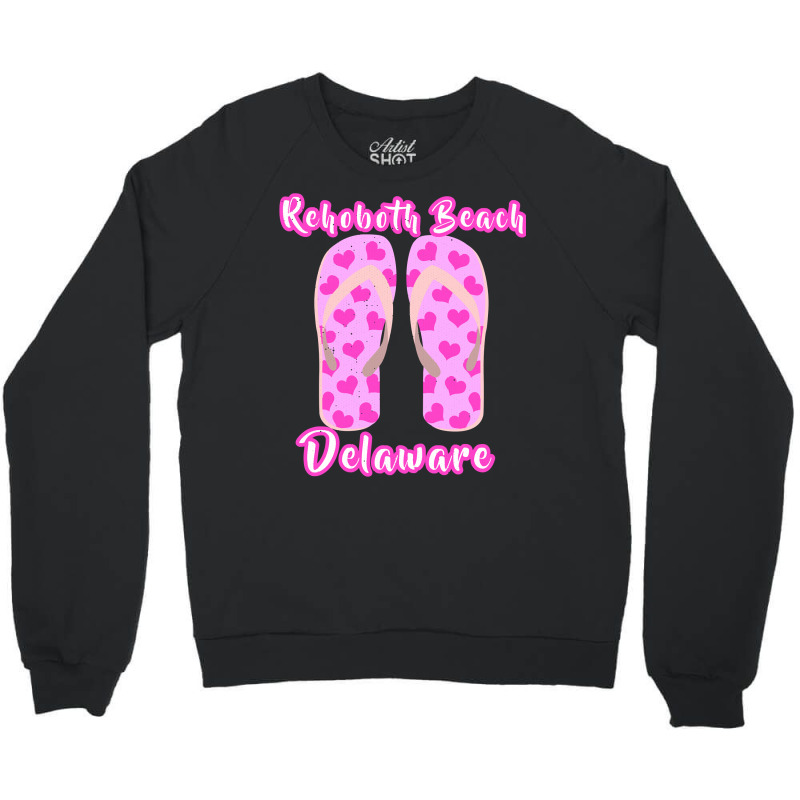 Rehoboth Beach Delaware Summer Vacation Heart Flip Flops Pullover Hood Crewneck Sweatshirt | Artistshot