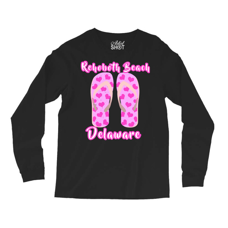 Rehoboth Beach Delaware Summer Vacation Heart Flip Flops Pullover Hood Long Sleeve Shirts | Artistshot