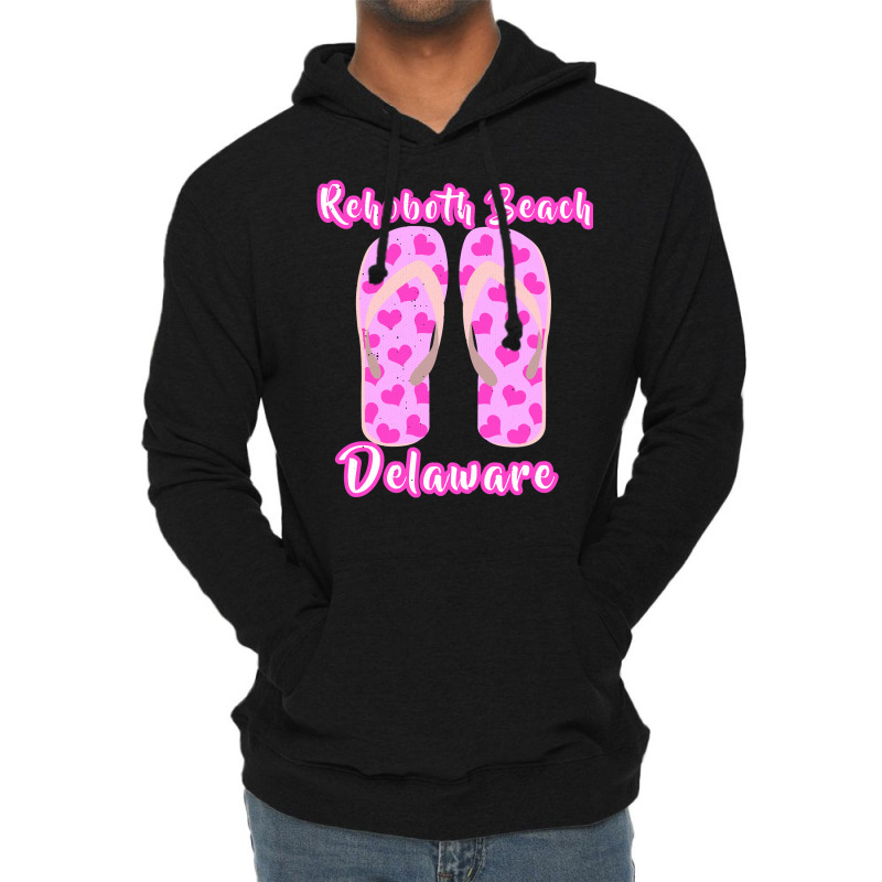 Rehoboth Beach Delaware Summer Vacation Heart Flip Flops Pullover Hood Lightweight Hoodie | Artistshot