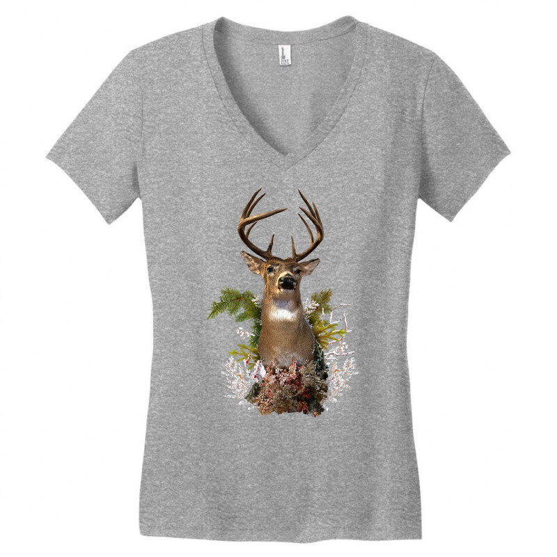 White Tail Deer Buck Antler Mounted Head 10 Pointer Hunter Premium T S Women's V-neck T-shirt | Artistshot