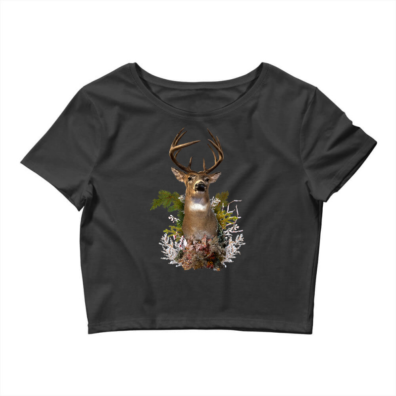 White Tail Deer Buck Antler Mounted Head 10 Pointer Hunter Premium T S Crop Top | Artistshot