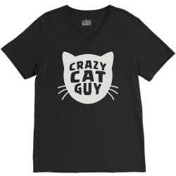 crazy cat guy V-Neck Tee | Artistshot