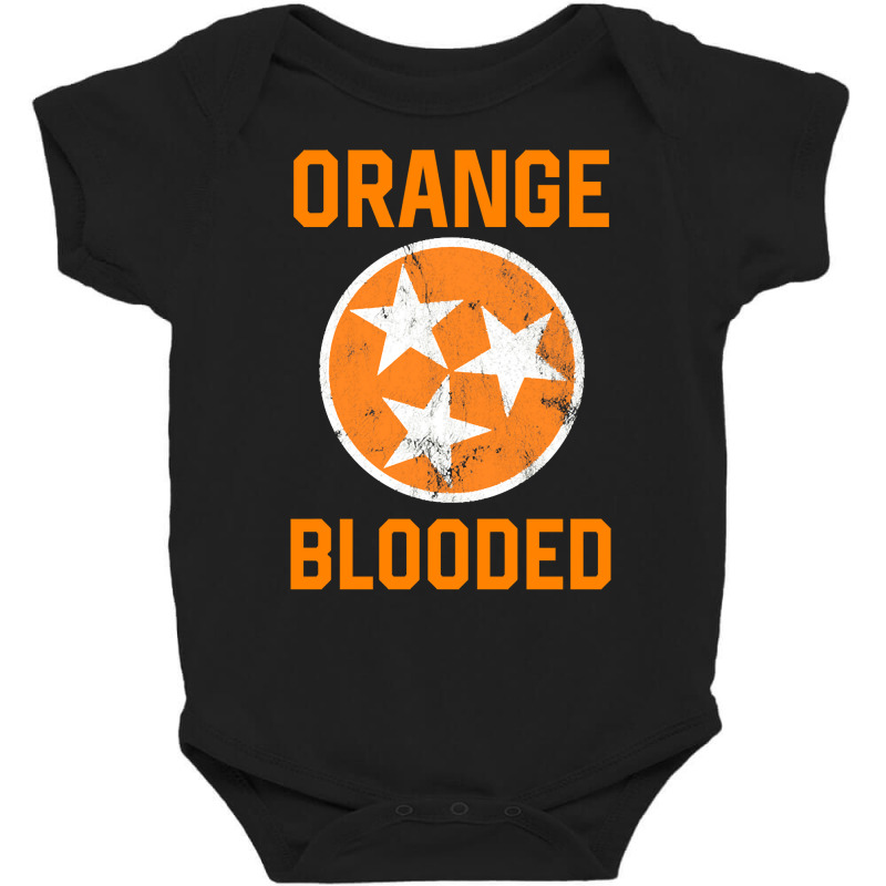 Tennessee Fan Orange Blooded Vol Sports Fan State Flag Tn Pullover Hoo Baby Bodysuit by jermonmccline | Artistshot