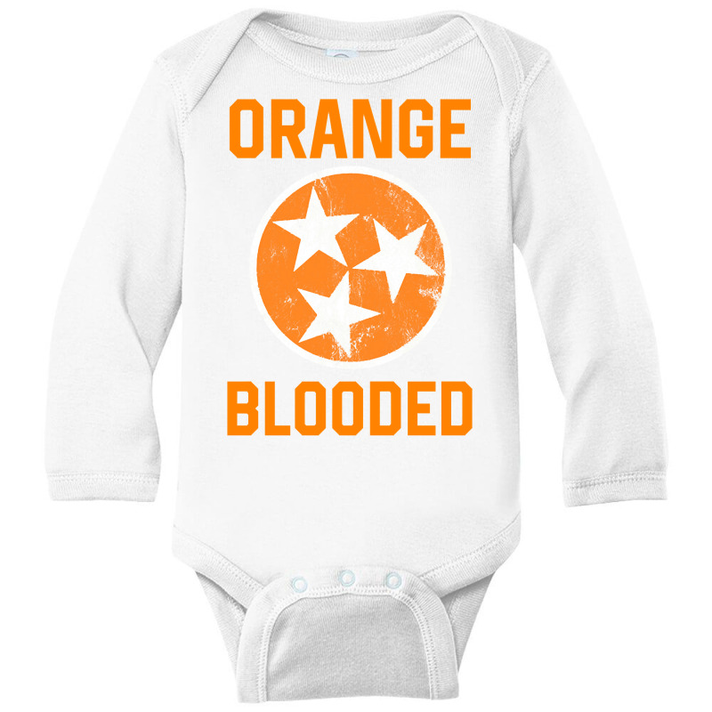 Tennessee Fan Orange Blooded Vol Sports Fan State Flag Tn Pullover Hoo Long Sleeve Baby Bodysuit by jermonmccline | Artistshot