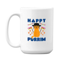 Happy Purrim Purim Funny Esther Cat Jewish 15 Oz Coffee Mug | Artistshot