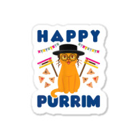 Happy Purrim Purim Funny Esther Cat Jewish Sticker | Artistshot