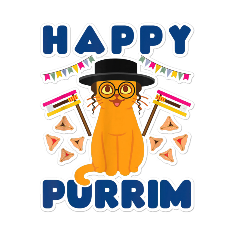 Happy Purrim Purim Funny Esther Cat Jewish Sticker | Artistshot