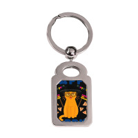 Happy Purrim Purim Funny Esther Cat Jewish Silver Rectangle Keychain | Artistshot