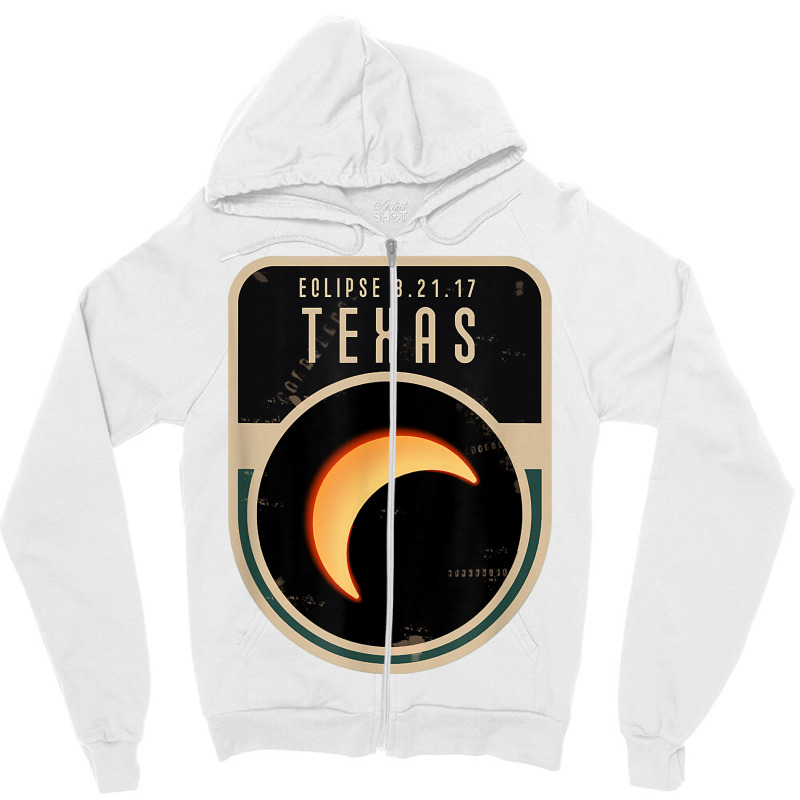 Us Partial Eclipse August 21 2017 Texas Tshirt Zipper Hoodie by ebertfran1985 | Artistshot