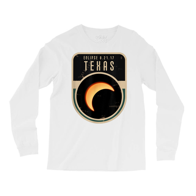 Us Partial Eclipse August 21 2017 Texas Tshirt Long Sleeve Shirts by ebertfran1985 | Artistshot