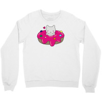 Cute Cat In A Donut Crewneck Sweatshirt | Artistshot