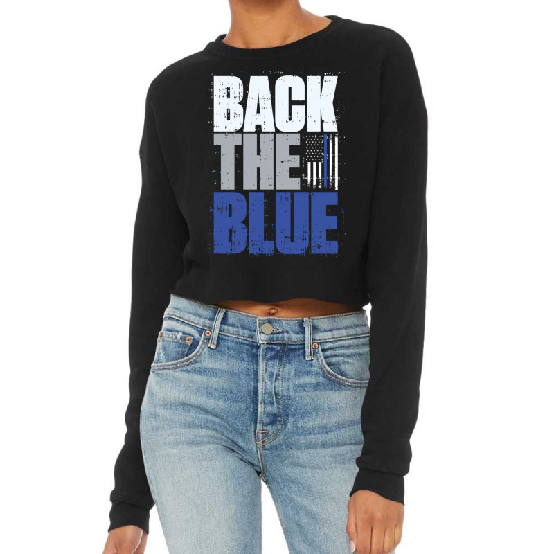 Custom Back The Blue Thin Blue Line Cropped Sweater By Kakashop