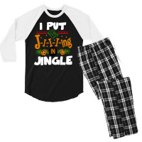 Jingle Christmas Men's 3/4 Sleeve Pajama Set | Artistshot