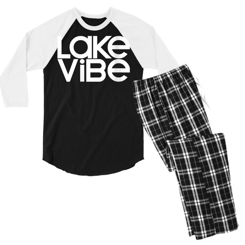 Womens Lake Vibe Life Wakeboard Ski Boat Bum Houseboat Tent Camping V Men's 3/4 Sleeve Pajama Set | Artistshot