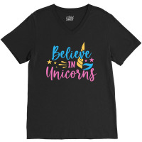 Believe N Unicorns T  Shirtbelieve în Unicorns T  Shirt V-neck Tee | Artistshot