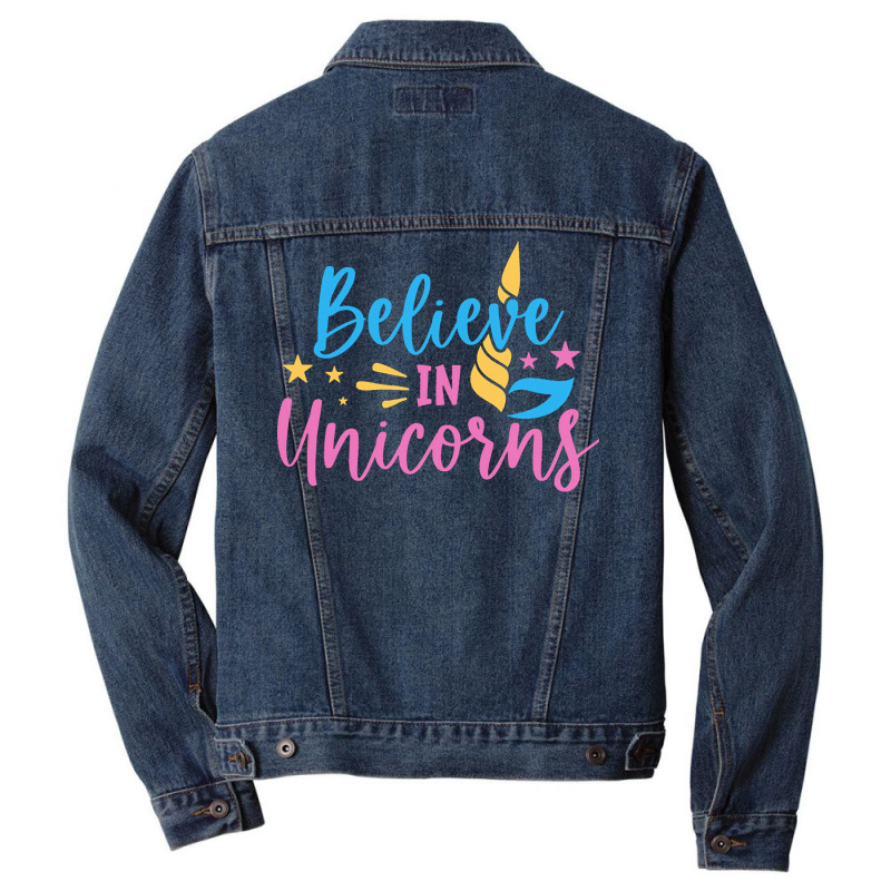 Believe N Unicorns T  Shirtbelieve în Unicorns T  Shirt Men Denim Jacket | Artistshot