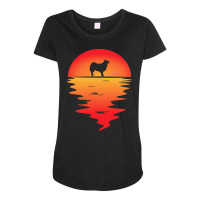 Icelandic T  Shirt Sunset Dog Icelandic Sheepdog T  Shirt Maternity Scoop Neck T-shirt | Artistshot