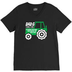 dad's tractor ploughing your mum V-Neck Tee | Artistshot