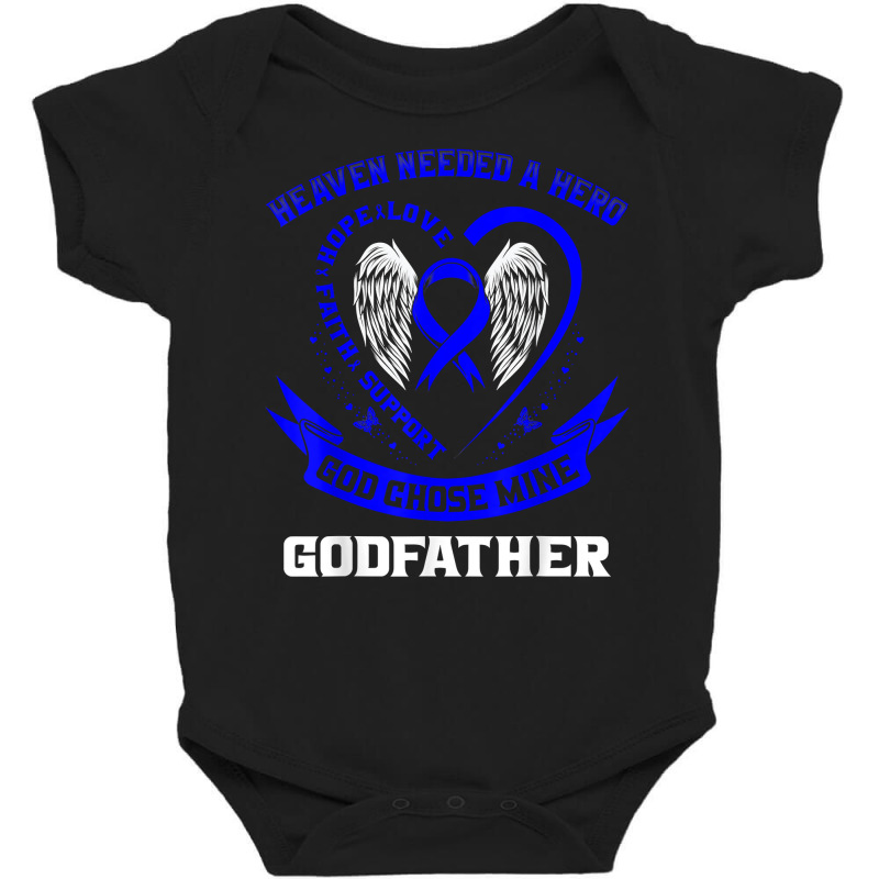 Heaven Need A Hero Colon Cancer Awareness Godfather God Dad T Shirt Baby Bodysuit | Artistshot