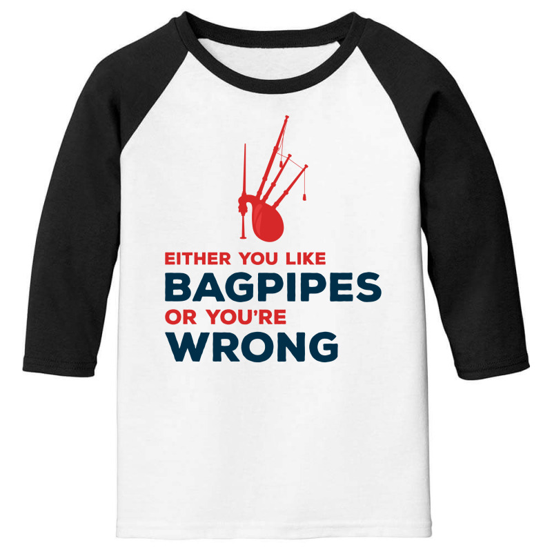 Bagpipe Scottish Scotland Music Player Funny Gift Youth 3/4 Sleeve by Tasteful Tees | Artistshot