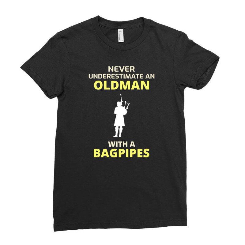 Bagpipe Scottish Scotland Music Player Dad Grandpa Fathers Day Gift Ladies Fitted T-Shirt by Tasteful Tees | Artistshot