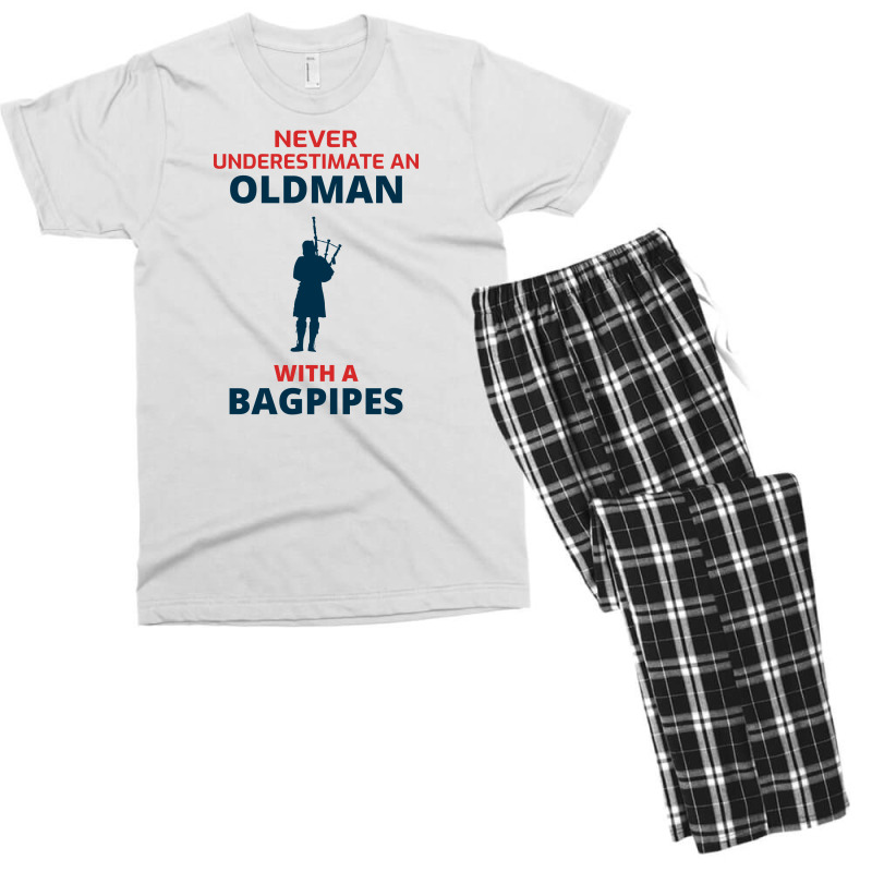 Bagpipe Scottish Scotland Music Player Dad Grandpa Fathers Day Gift Men's T-shirt Pajama Set by Tasteful Tees | Artistshot