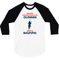 Bagpipe Scottish Scotland Music Player Dad Grandpa Fathers Day Gift 3/4 Sleeve Shirt | Artistshot